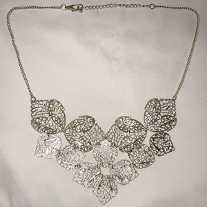 Silver Leaf Fan Necklace